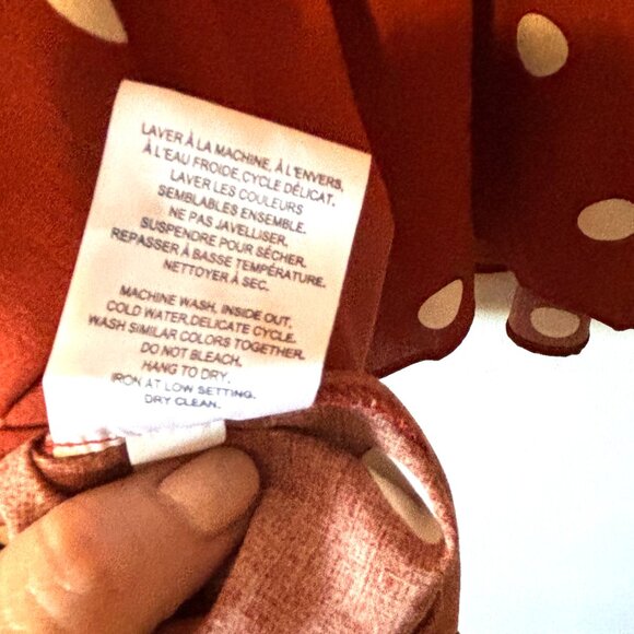 NWT Terracotta/Burnt Orange Polka Dot Shirt 2X Plus - Picture 7 of 7